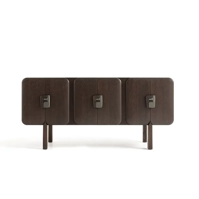 Living Room Light Storage Sideboard Light Style Finished Solid Wood Cabinet Sofa Back Movable Multi-Function