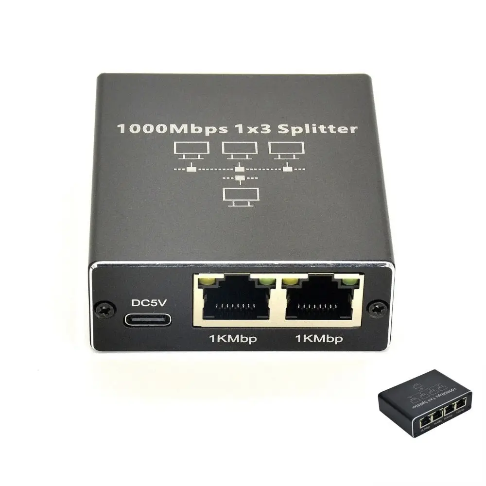 

Simultaneous Networking Network Splitter RJ45 Cat6/7/8 Ethernet Switcher ABS 1 to 3/4 Gigabit Ethernet Splitter PC TV Box Router