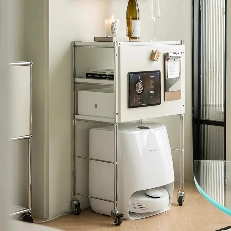 

Japanese sweeping robot shelf Narwal significant other stone millet cat litter box above the storage cabinet movable narrow