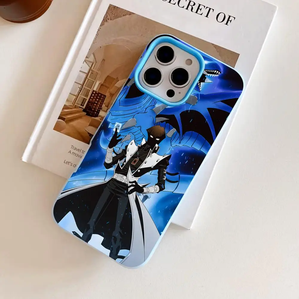 

Yugioh Seto Kaiba Phone Case for iPhone 17 16 15 14 13 12 11 Air Pro Max Plus Jelly Double layer Light Blue Cover