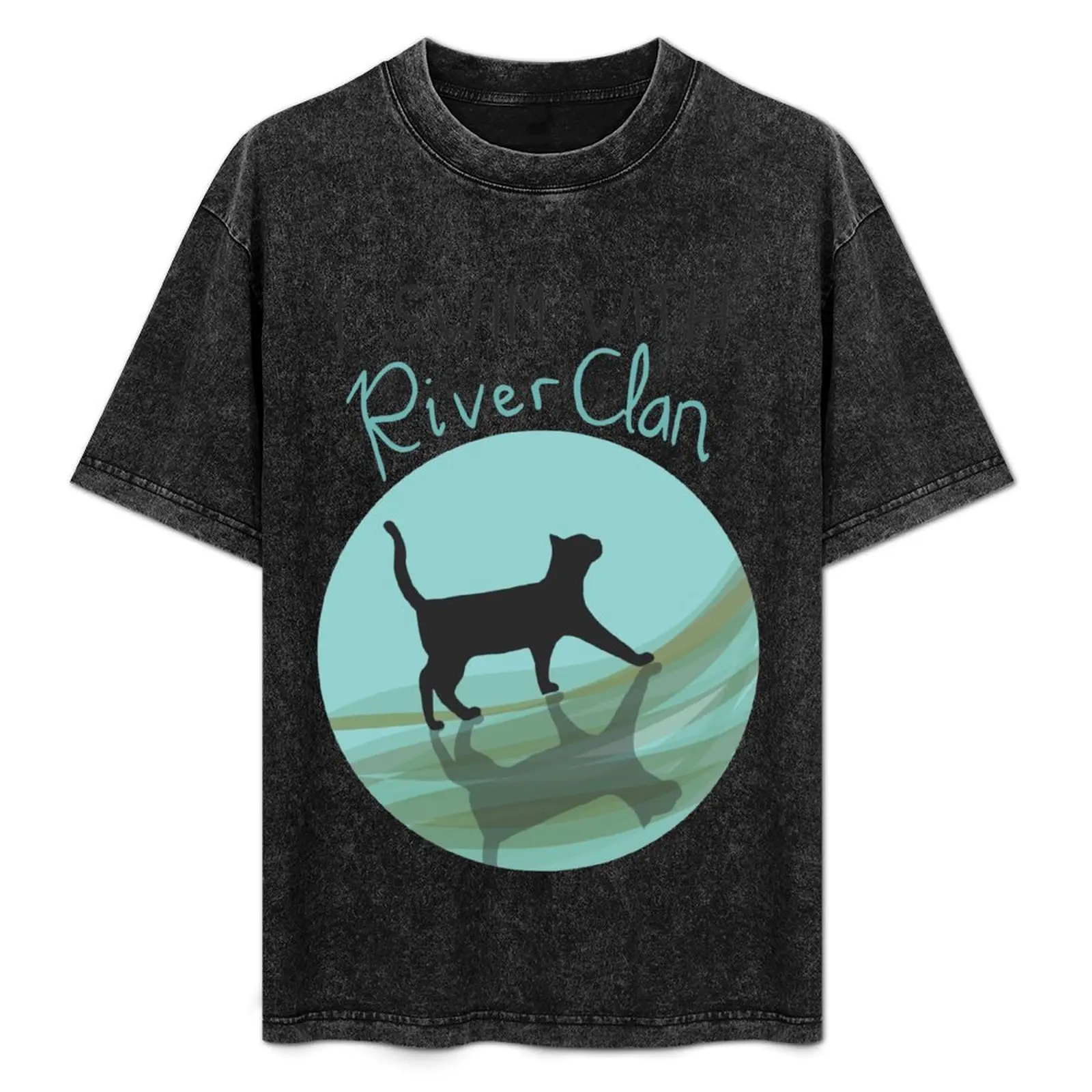 

RiverClan Pride - Black Cat Silhouette T-Shirt vintage clothes anime clothes outfits for men