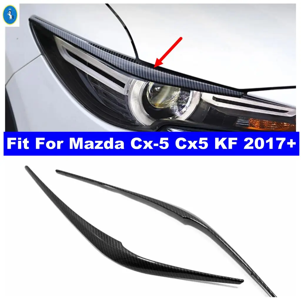 

Fit For Mazda Cx-5 Cx5 KF 2017 - 2022 Carbon Fiber Car Headlight Eyebrow Cover Trim Head Lamp Eyelid Strip Exterior Accessories