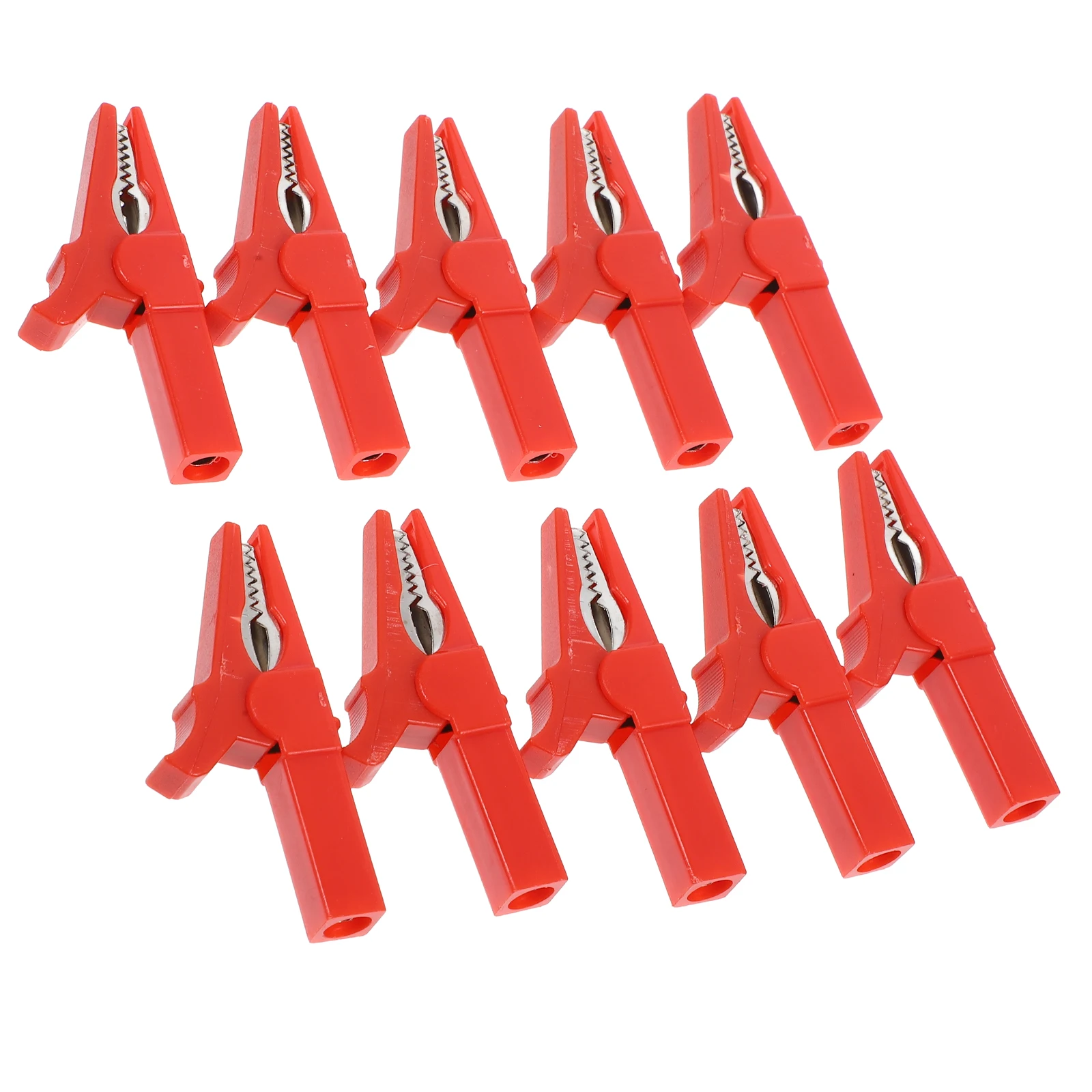 

10pcs Test Cable Insulated Alligator Clip Spring Clip Red Plastic Multimeter Leads Clips High Current Full Insulation Safe