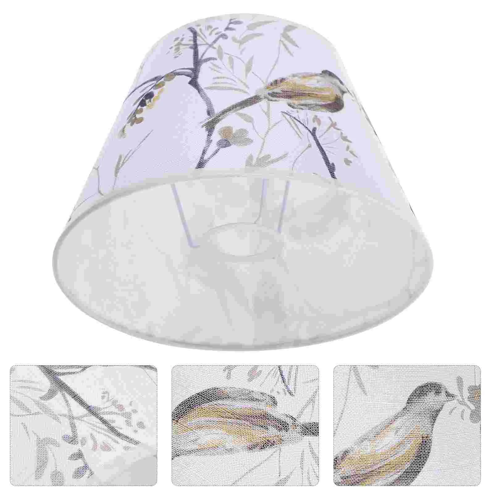 

Chandelier Lamp Shades Flower Bird Fabric Lampshade Desk Decorative Table Greenery