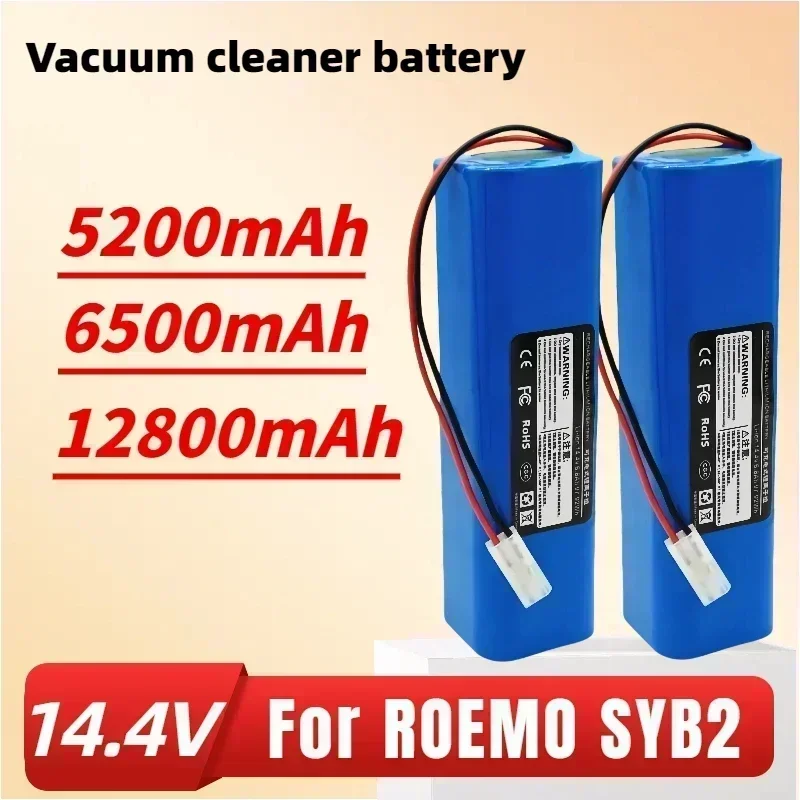 

100% Original 14.4v for ROEMO SYB2 robot vacuum cleaner battery replacement lithium battery 12800mAh 18650 4S2P battery pack