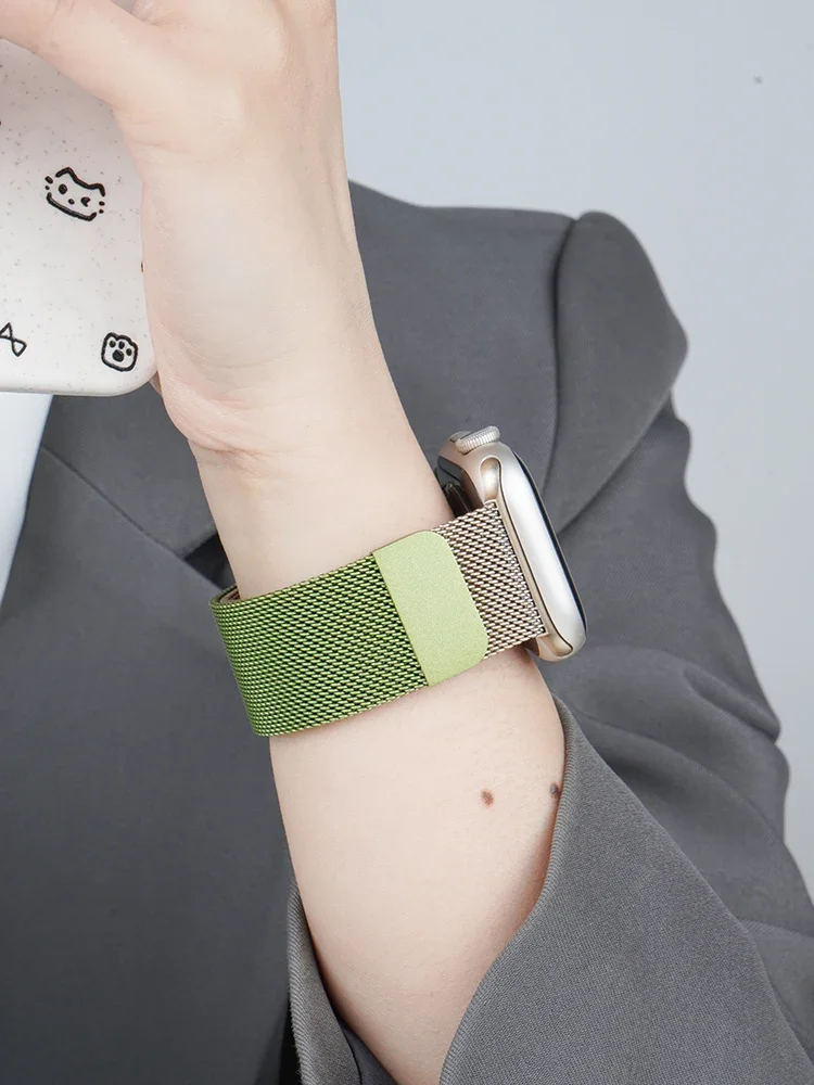 Milanese حلقة حزام لساعة أبل 44 مللي متر 40 مللي متر 45 مللي متر 41 مللي متر 42 مللي متر 38 مللي متر 49 مللي متر العصابات المعدنية iwatch سلسلة 10 46 مللي متر 9 8 7 6 SE 5 4 3 #4