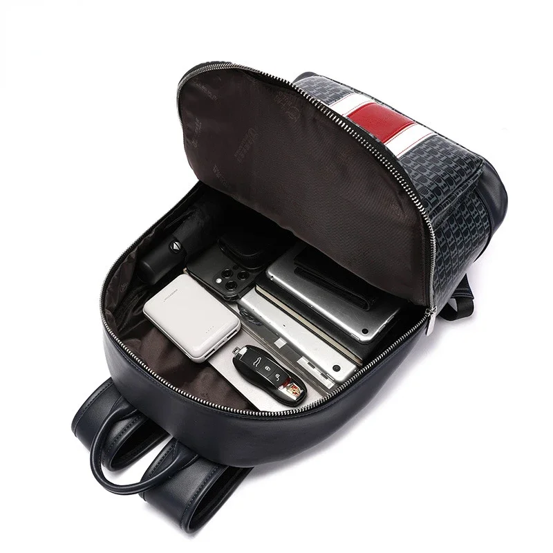 Sac à dos étanche en PU pour homme, grande capacité, sac pour ordinateur portable de voyage scolaire, à la mode