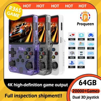 Open Source R36S Retro Game Console Video Game Console Linux System 3.5 inch IPS Screen Portable Pocket Video Player 64GB Games