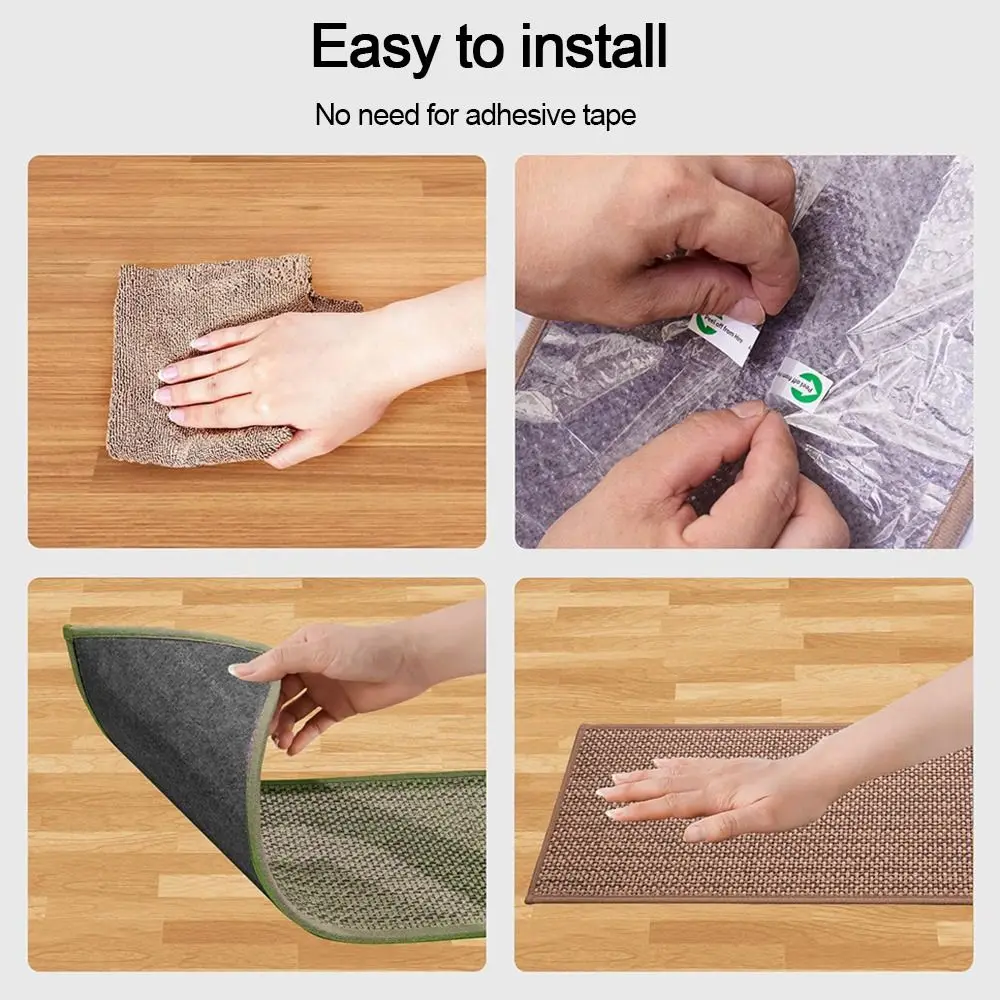 Imitation Linen Stair Treads Non-Slip Water Absorption Stair Carpet Noiseproof Washable Home Steps Protective Mat Pets Safe