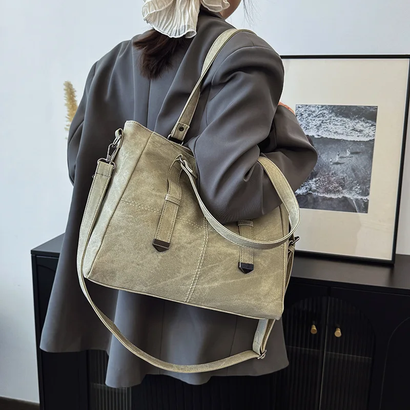 Sac messager rétro simple et polyvalent pour femme, grande capacité, initié, Bergame, classe CommPiedmont, fourre-tout, nouveau,