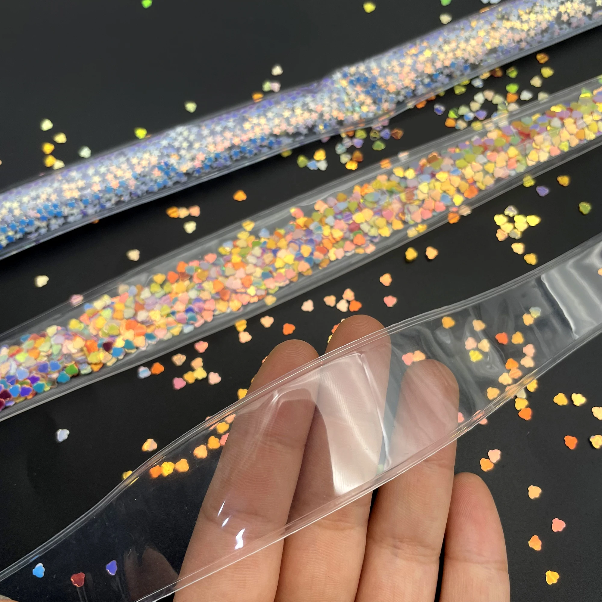 10 szt. 2.5x37cm przezroczyste wypełnienie plastikowe poręczne (bez cekinów) akcesoria do włosów opaska na głowę
