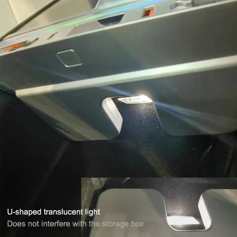 For Tesla Model 3 Highland Retractable Cable HUB Model Y Juniper 60W Fast Charger USB Docking Station LED Display Ambient Light