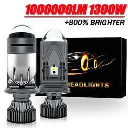 H4 Bi LED Projector Lens Auto Headlight Bulb Canbus Auto Motorcycle Turbo Lamps Dual High Low Beam 12V 24V 32V Plug&Play 6000K