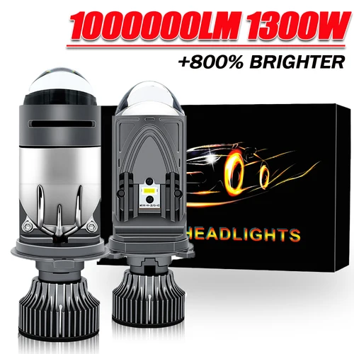 Lente de proyector H4 Bi LED, Bombilla de faro automático Canbus, lámparas Turbo para motocicleta, doble haz alto y bajo, 12V, 24V, 32V, Plug & Play, 6000K