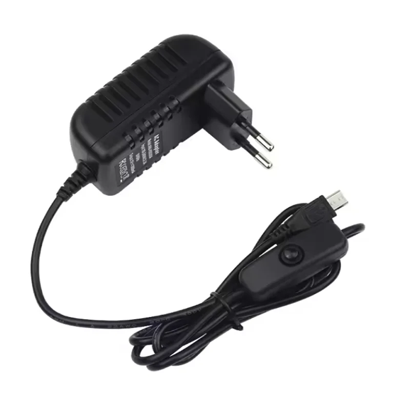 AC 100-240V DC 5V 3A Power Supply Switch Button Power Adapter Charger Micro USB Port 5 V Volt for Raspberry Pi 3 Model B+ Plus