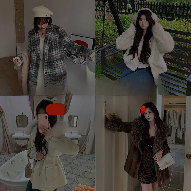 

Комплект Li Xiaoxiao: хлопковое пальто, свитер и юбка А-силуэта с завышенной талией, свободный крой, весна 2026, женская мода