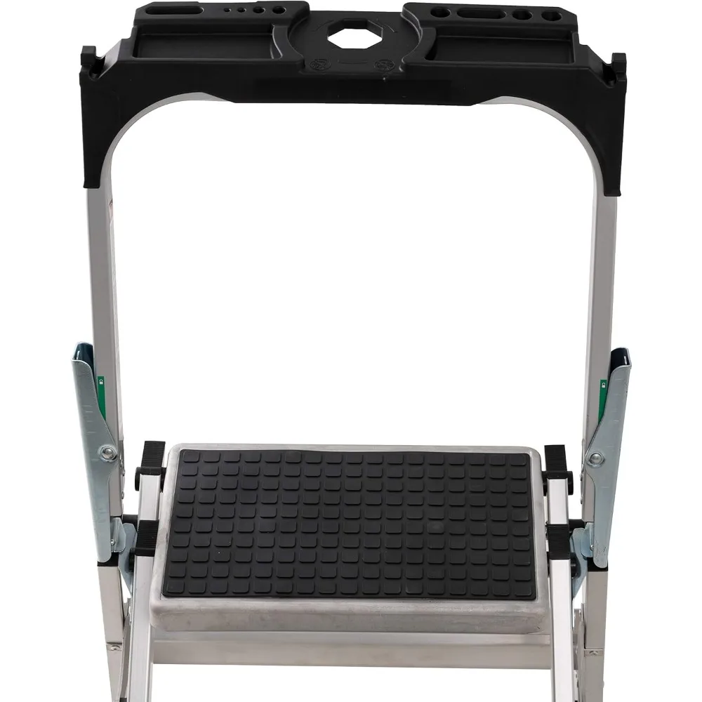 Foot Step Stool, 300-Pound Capacity L-2011-04 Stocking stepstool, 4-feet, Silver