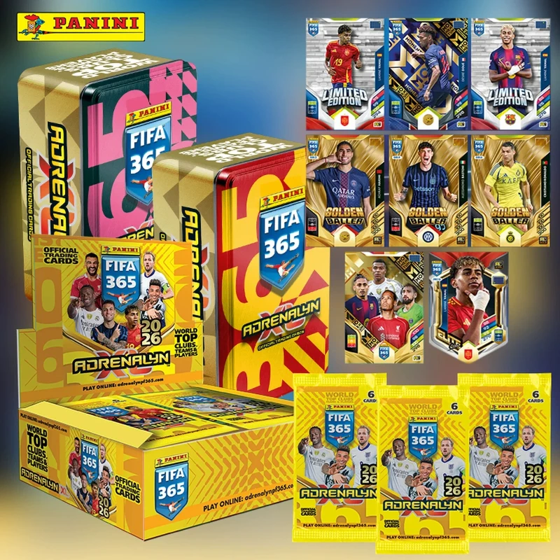 Tarjetas Coleccionables Oficiales Panini Fifa 365 2026 Adrenalyn XL, Tarjetas de Estrellas del Fútbol para Coleccionistas y Aficionados al Fútbol