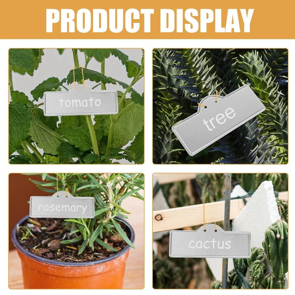 

10 Pcs Lawn Ornaments Outdoor Plant Sign Gardening Label Decorate Aluminum Tags