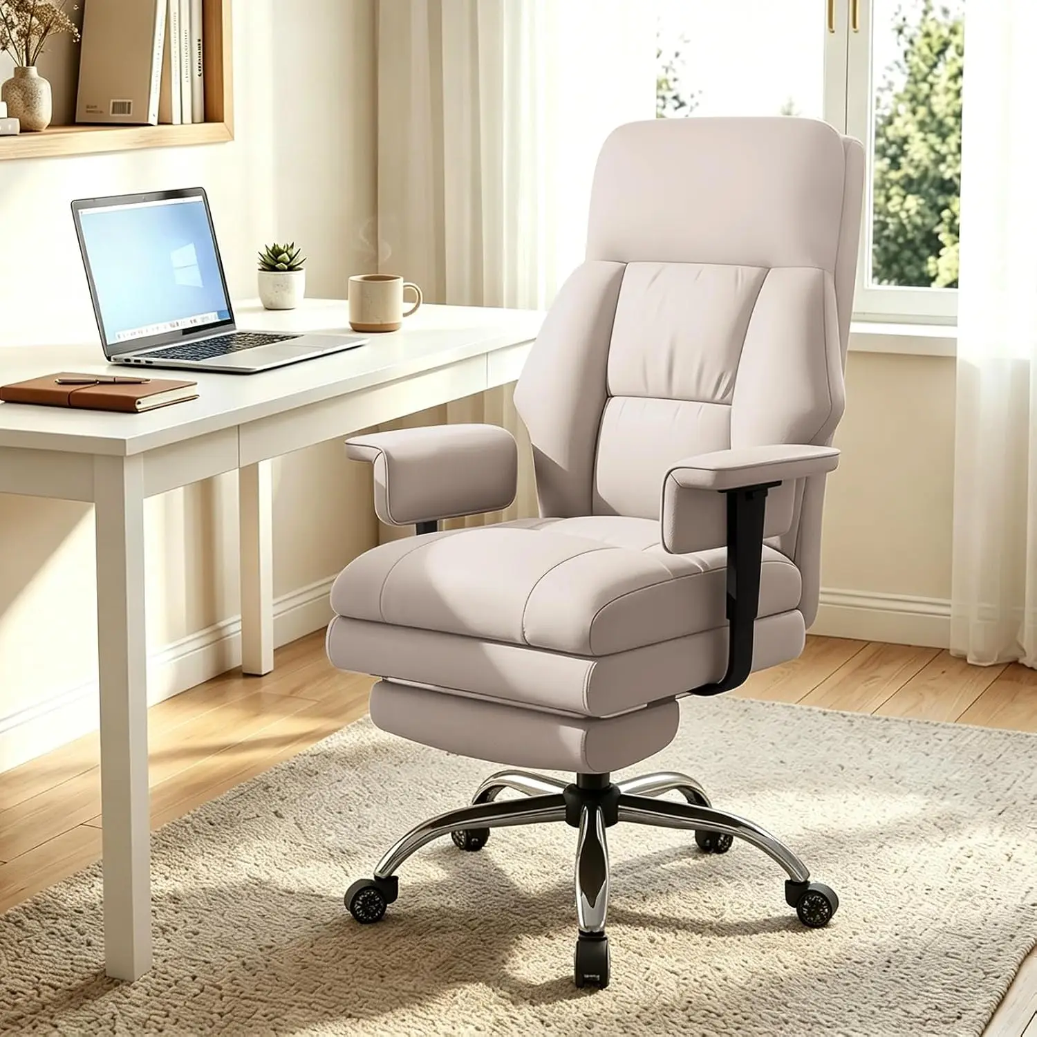 Office Chair Comfortable Executive Desk Chair with Foot Rest, Adjustable Height Home Computer Chair High Back, Customized