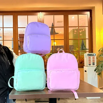 Nylon Waterproof Backpack with DIY Design for StudentsOutdoor Travel Large Capacity Storage Bag Couple's and Parent Child Styles