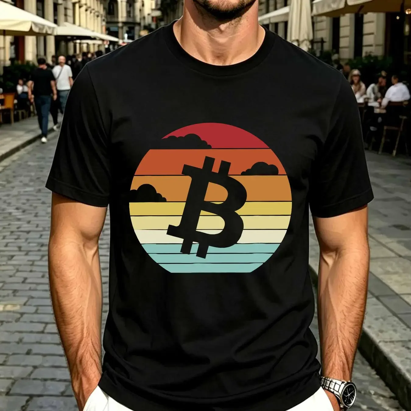 washed T Shirt Crypto Cryptocurrency Blockchains Bitcoin  vintage Washed fashion Unisex Slightly streetwear Stretched Versatile