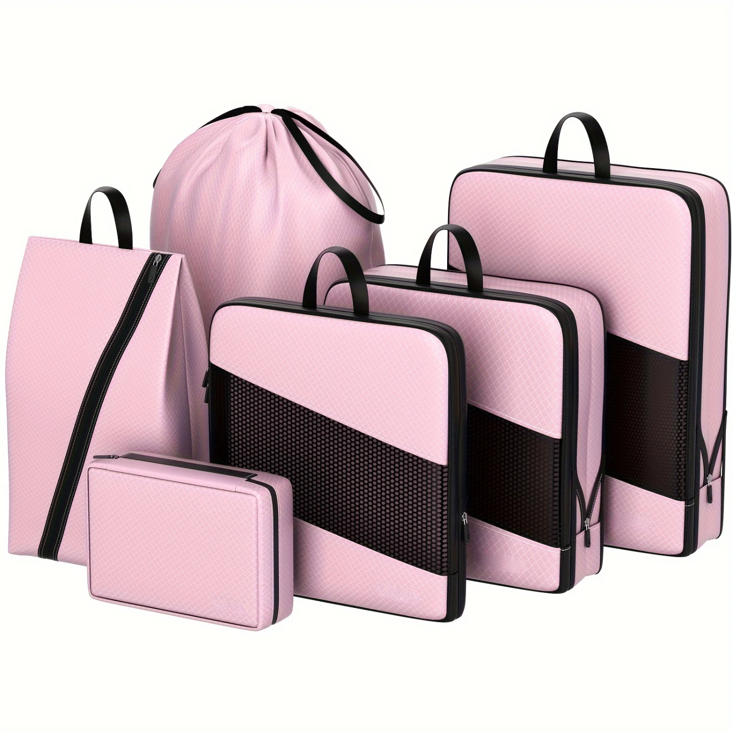 6 Pcs Travel Luggage Bag Set, Versatile Packaging Cubes, For Travel, Lightweight Dustproof Organizers