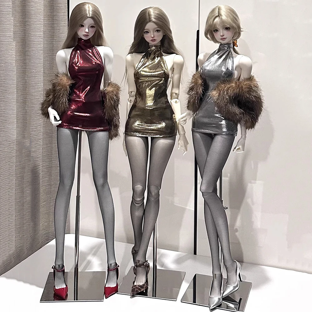 【60 Tage Versand】Große Puppen mit Rückenfreiem Kleid und Fell-Schal-Jacke zum Umhängen für 1/3 1/4 impl63/68 Actionfiguren