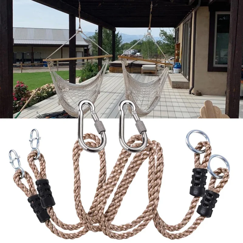 2pcs Adjustable Hammock Nylon Rope, Tree Swing Strap Kit, Outdoor Swings Hammock Extender Tree Straps, Hammock Accessories