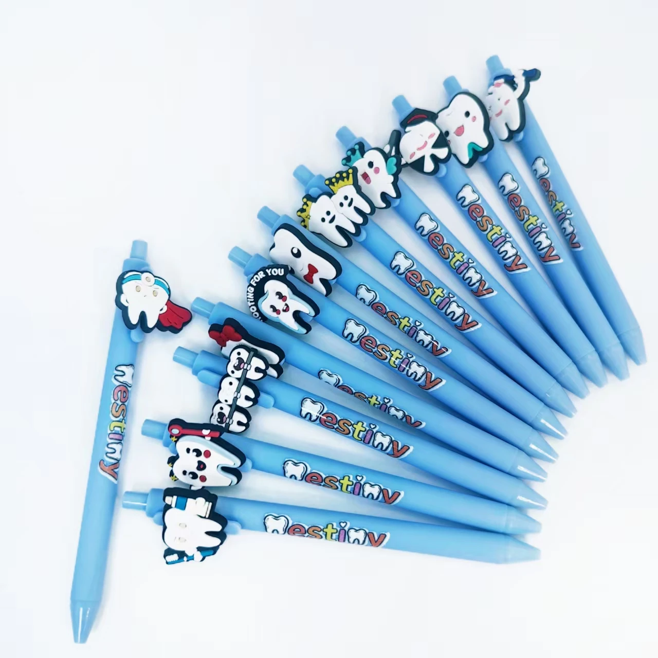 8 قطعة/10 قطعة سلسلة أسنان يوم الأسنان العالمي أقلام حبر جاف مميزة لهدايا المكاتب #3