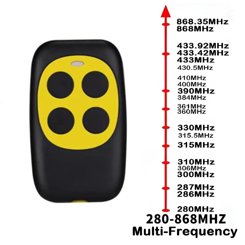 Garage Door RF Remote Control Duplicator 433MHz Code Grabber Clone Gate Key Fob Command Hand Transmitter 4 Buttons waterproof