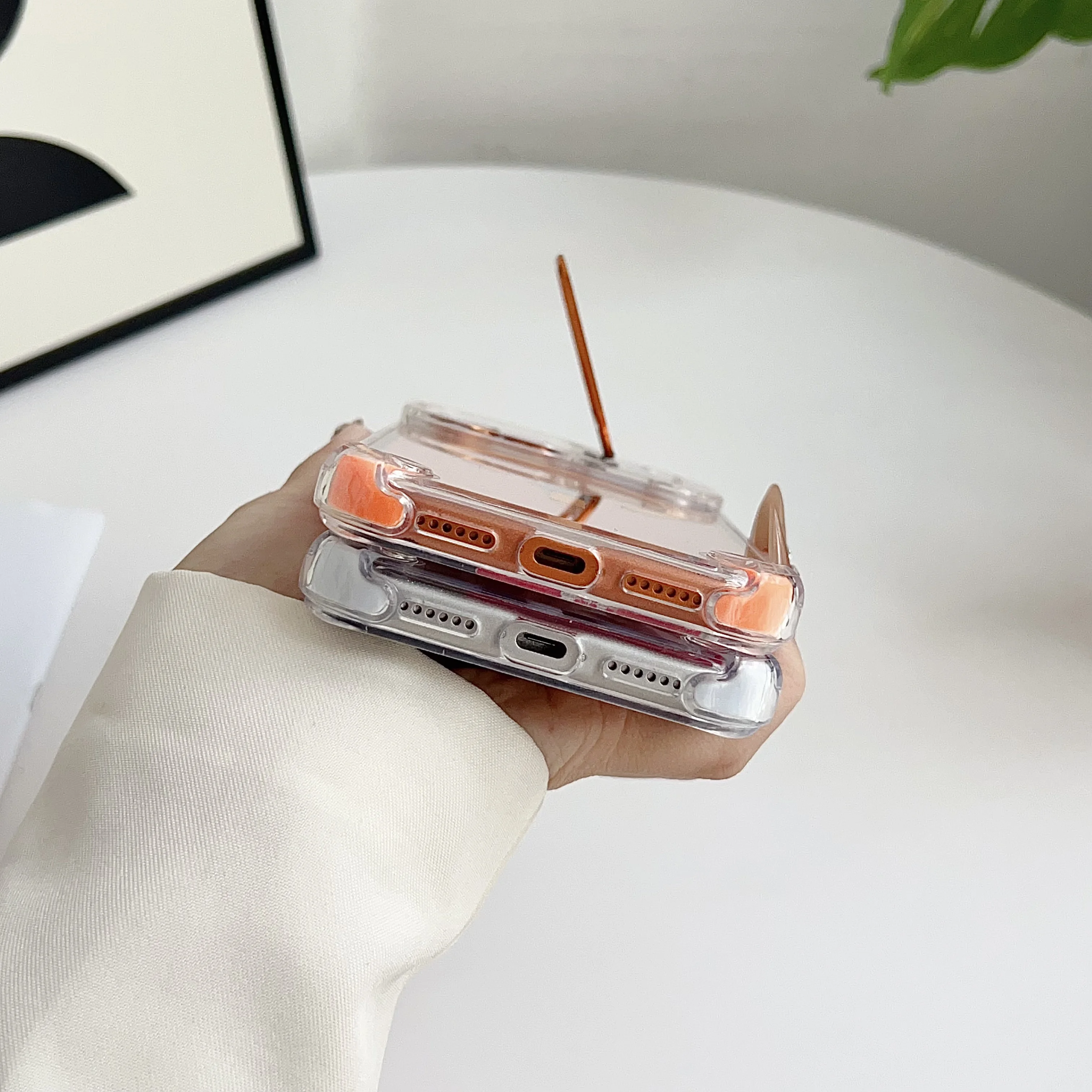 For Magsafe Hidden Holder Clear Case For iPhone 17 Pro Max Air 16 15 14 Plus 13 12 With Camera Glass Protector Shockproof Cover - view 4