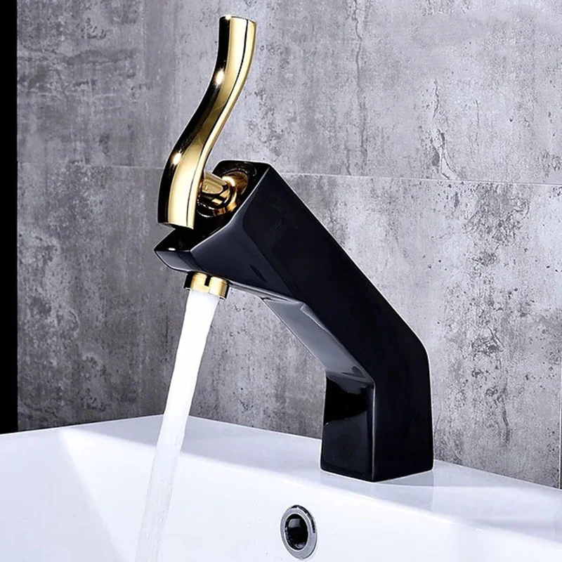 Metal Electroplating Undercounter Basin Faucet With Single Handle Sitting Design And Hot & Cold Water Mixing Washbasin Sink Taps