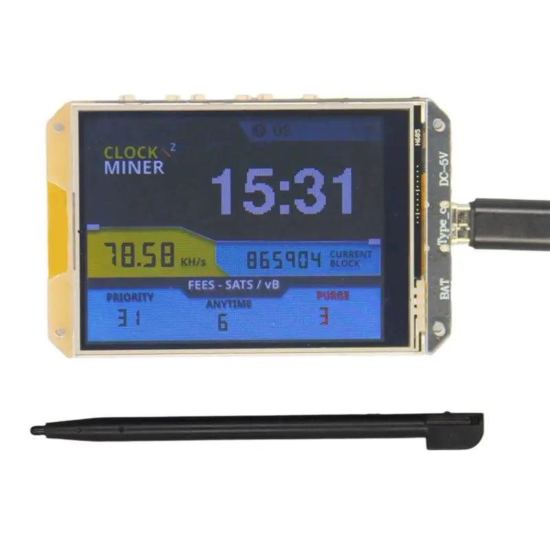 ABGH-Bitcoin Solo Miner Nerdminer V2 78KHS With 2.8 Inch Touch Screen Bitcoin Miner Hashrate Lotto Machine Nerd Miner V2