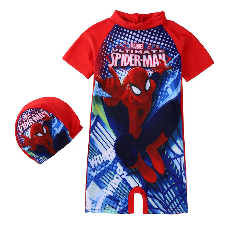 Spiderman Kids One Pieces Swimsuit Print Playsuit Child Short Sleeve Swimwear Beach Bathing Suit Swim Wear boy Grils Gift