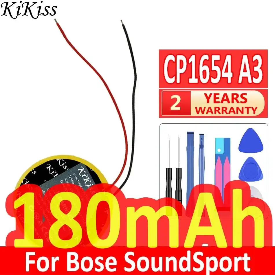Long-Lasting Performance 180mAh For Bose Soundsport Pulse Earphone Wireless Sports Headphones Battery CP1654 A3