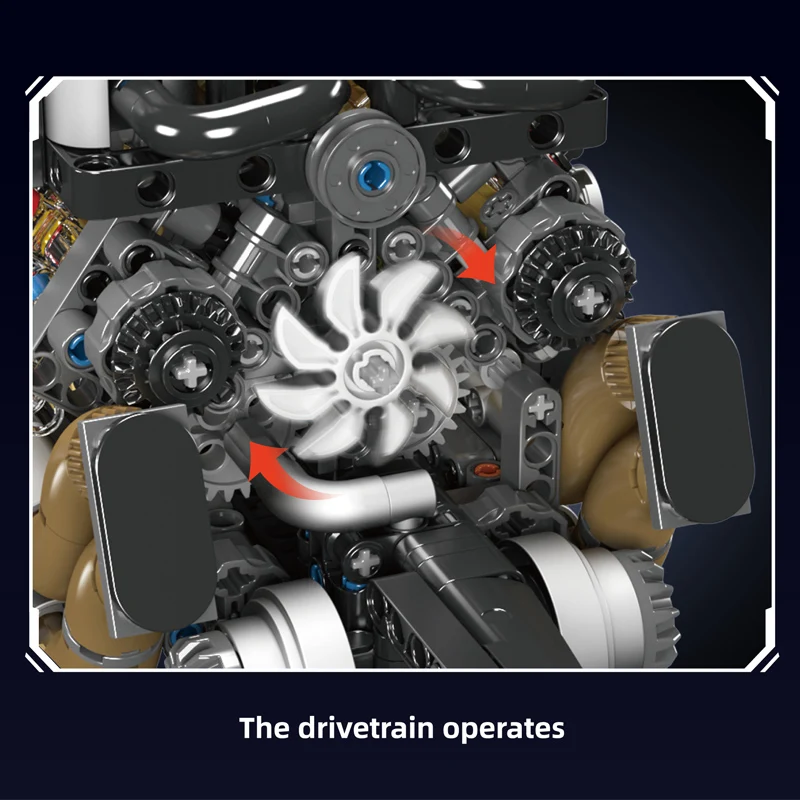 952 قطعة مكعبات بناء المحرك التقنية W16 محاكاة عملية التجمع الطوب نموذج مجموعات ألعاب ألعاب تعليمية للهدايا