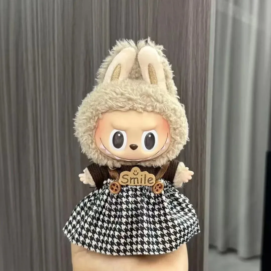 

For 17cm Labubus Mini Doll Clothes Outfit Clothes Labubu V1 V2 Doll Accessories Retro StyleSitting Party Game Toys