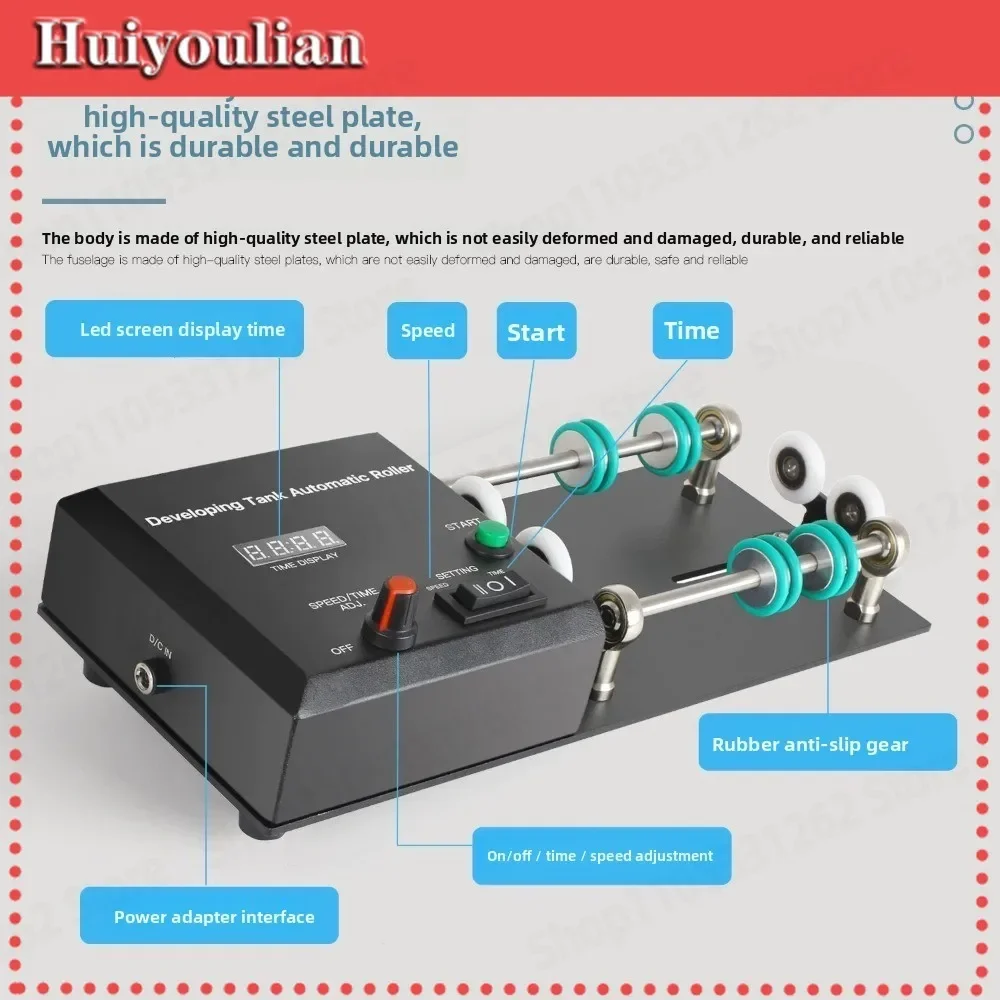 Motorized Rotary Film Developing Tank Agitator Base for 35mm 120 Black White Darkroom Processor