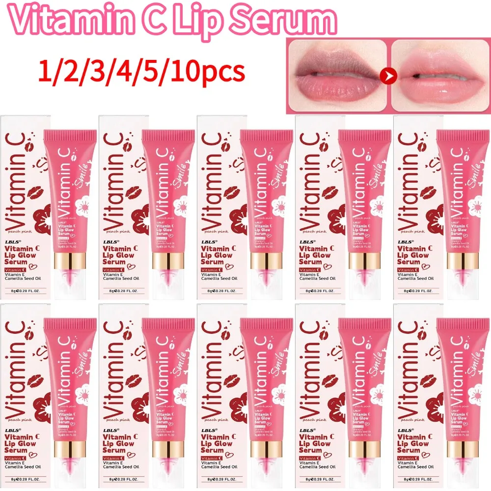 8g Vitamin C Lip Serum Deep Hydrating Moisturizing Fade Lip Lines Improve Dull Lips Smooth Lip Essence Gel Lip Gloss Lip Oil