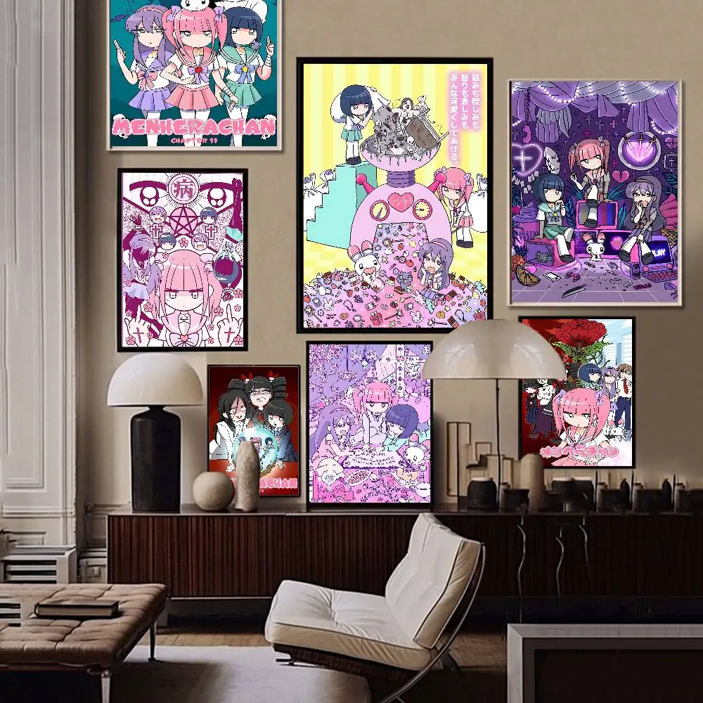 Cartoon Menhera C-Chan Self-adhesive Art Poster Whitepaper Prints Posters Artwork Aesthetic Art Wall Painting