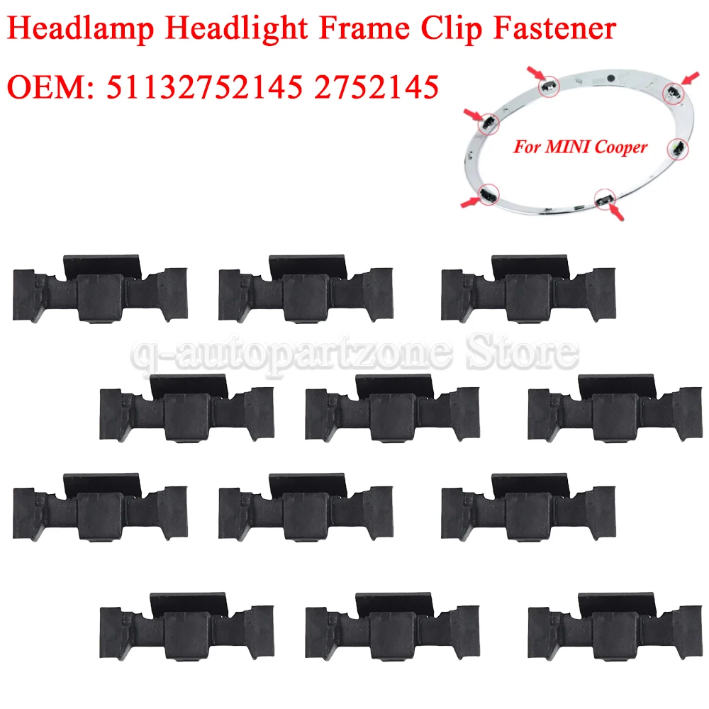 6/12 Pcs Car Headlamp Headlight Frame Clip Fastener For MINI Cooper S One Countryman R55 R56 R60 F54 F55 F56 F60 51132752145