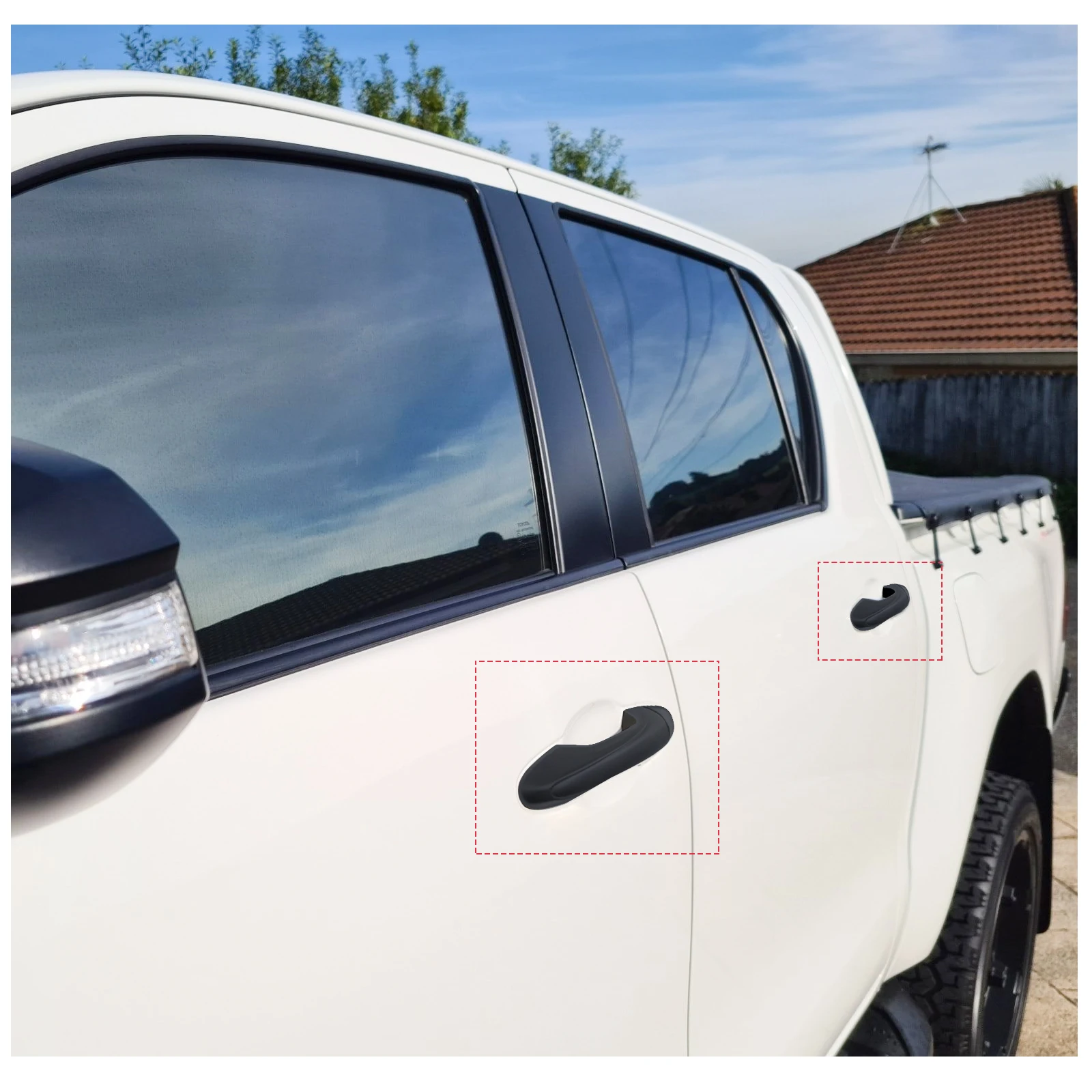 Türgriff Schutz Abdeckung Trim Türgriff Abdeckung Für Toyota Hilux Revo 2021 2022 2023 20224 4X4 Auto Zubehör