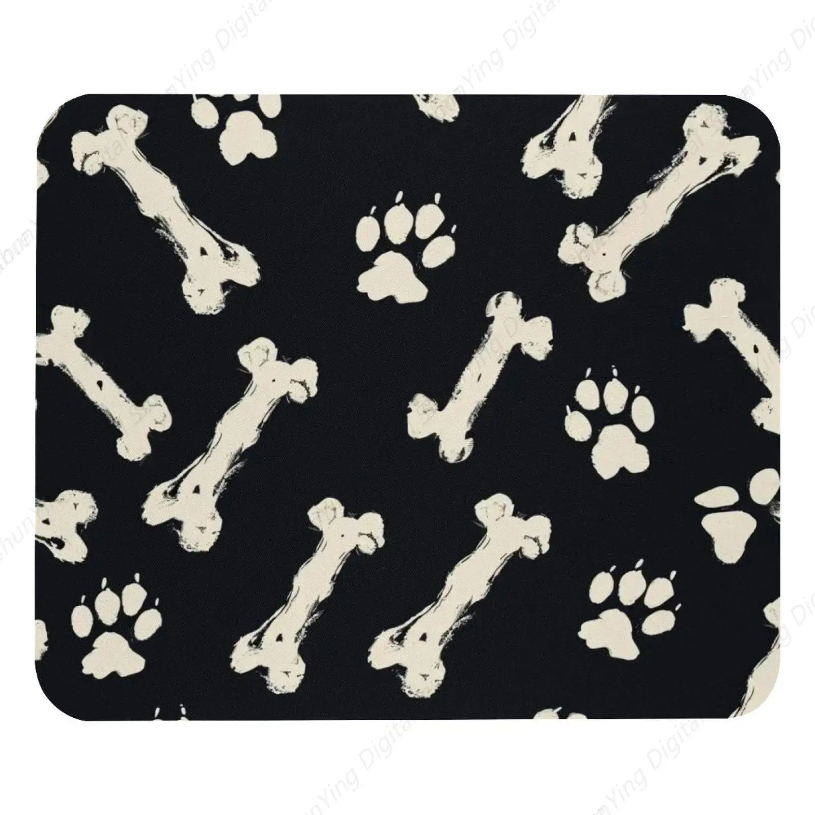 

Bones Cat Dog Tracks Mouse Pad Suitable For Home Office Desktop Laptop Gaming Mouse Pad With Rubber Base 25*30cm