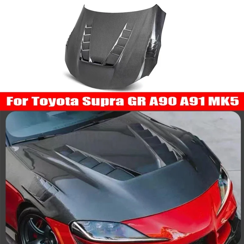 For Toyota Supra A90 A91 MK5 2019+ Carbon Fiber Hood Engine Cover Hood Car Headliner Hood Cover body kit