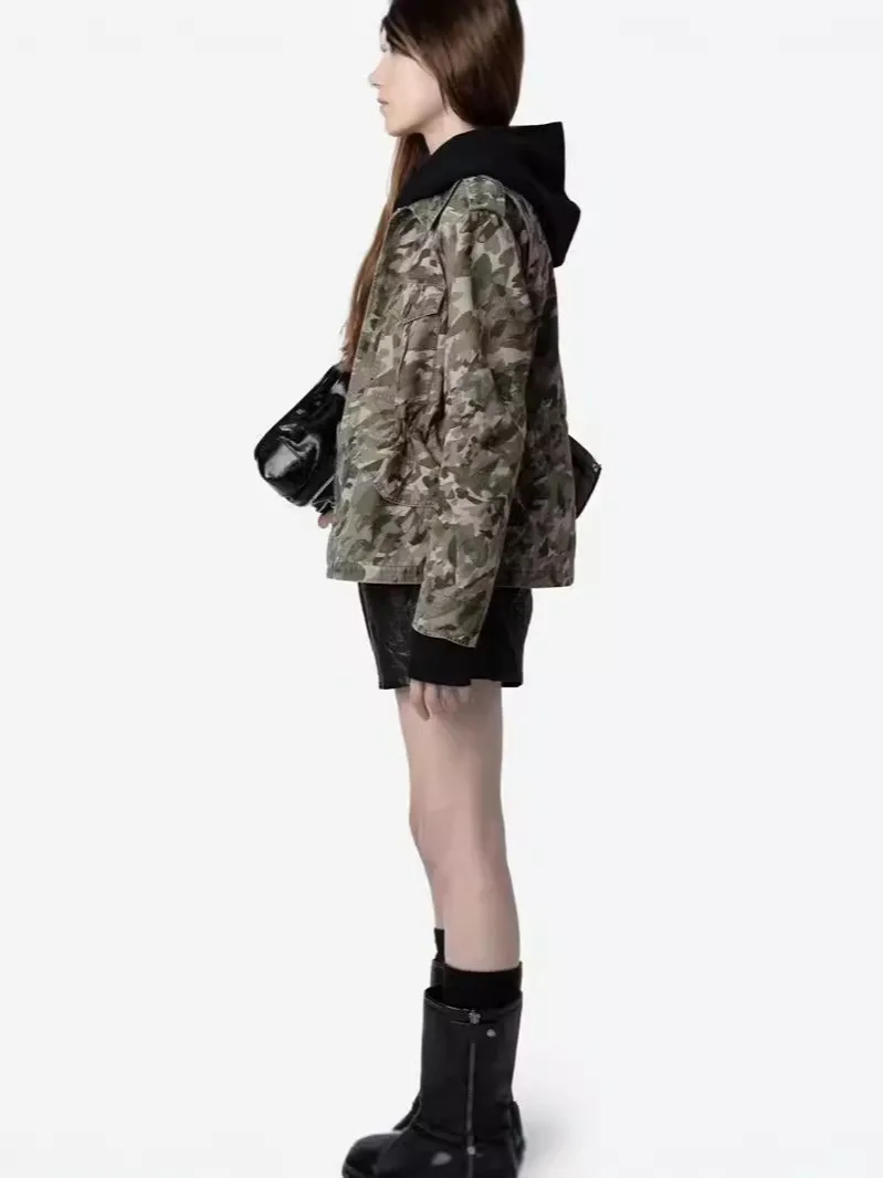 Cross-border e-commerce winnerz24 Z&V classic camouflage pattern built-in drawstring elasticated waist military women\'s jacket