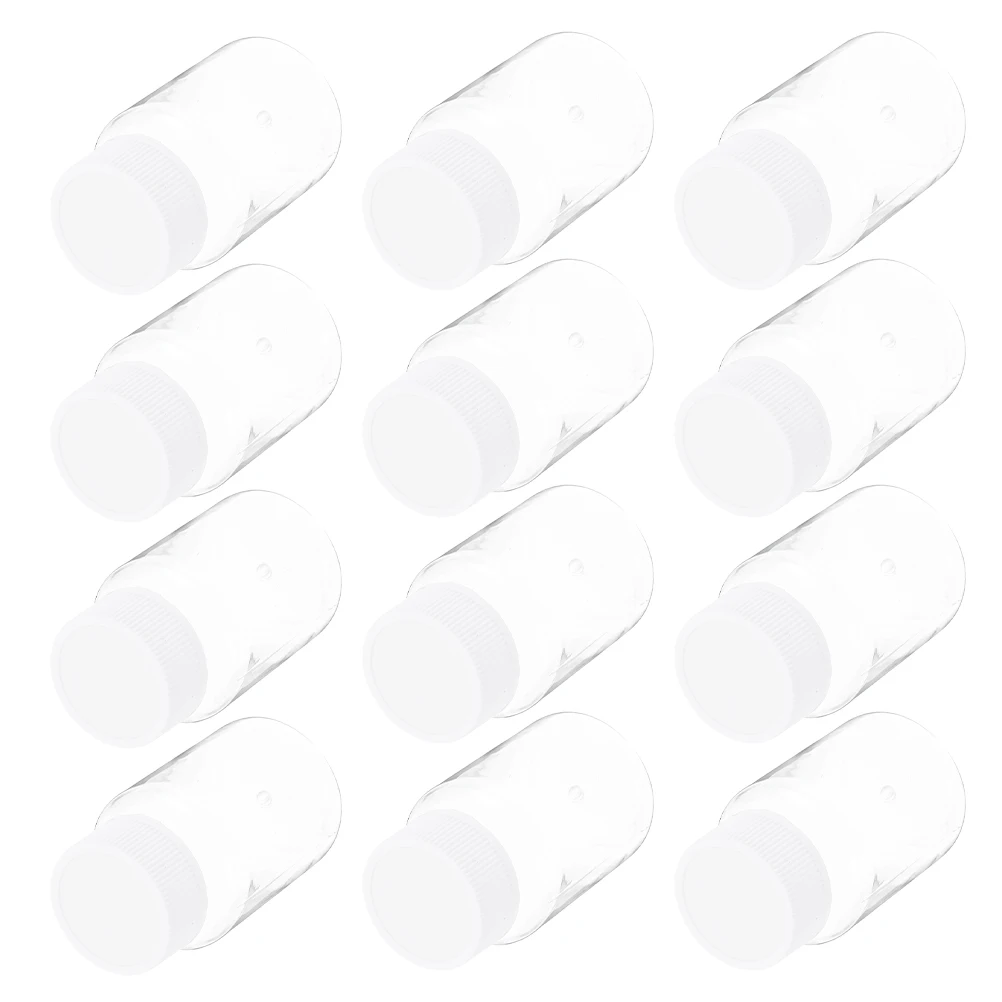 

24pcs Sampling Bottles Clear Plastic Pill Empty Travel Medicine Liquid Bottle Wide Mouth Reusable Storage Container
