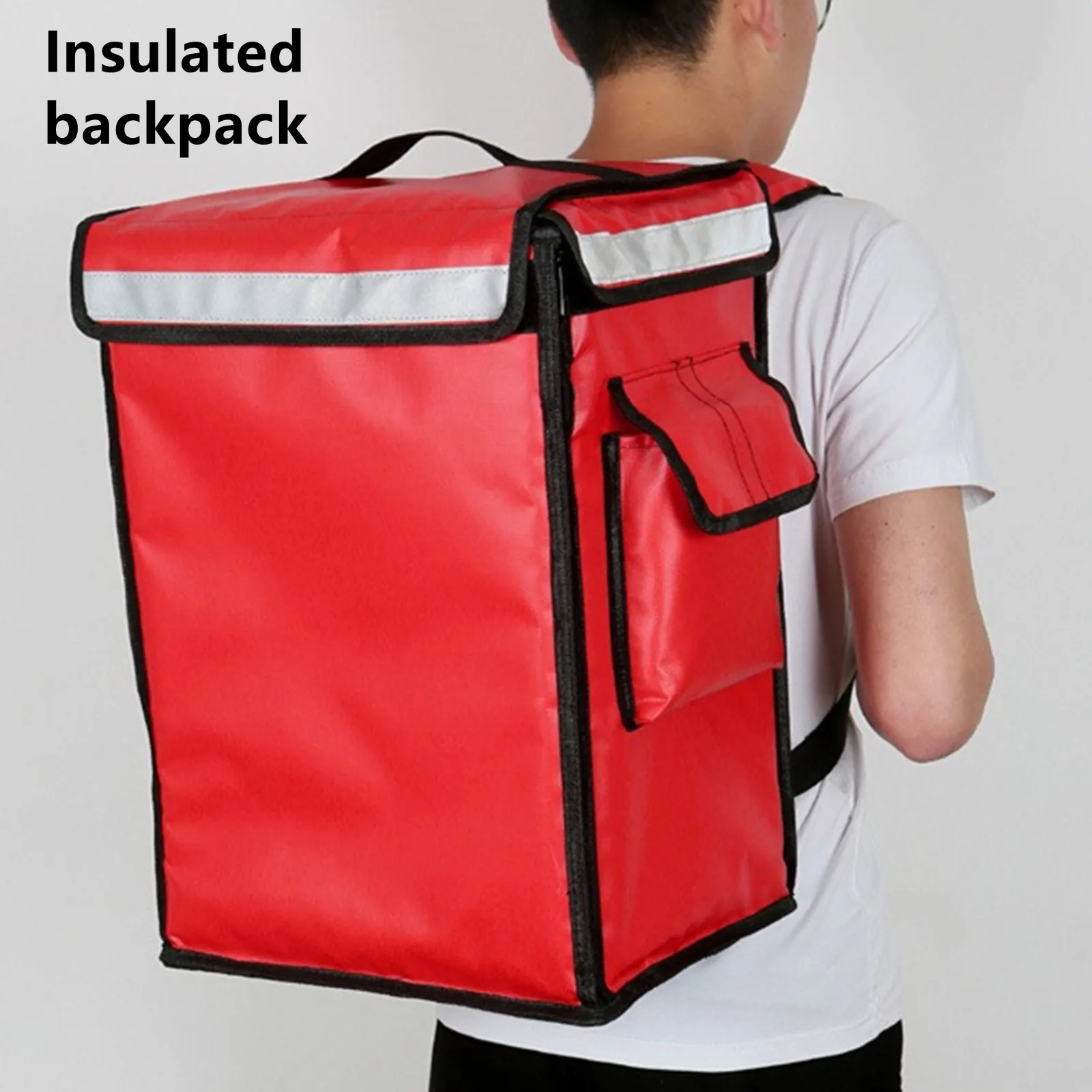 42 L Takeout Delivery Box Insulation Package Refrigerate Suitcase Waterproof Backpack Shoulder Case Ice Food Preserve Handbag 58