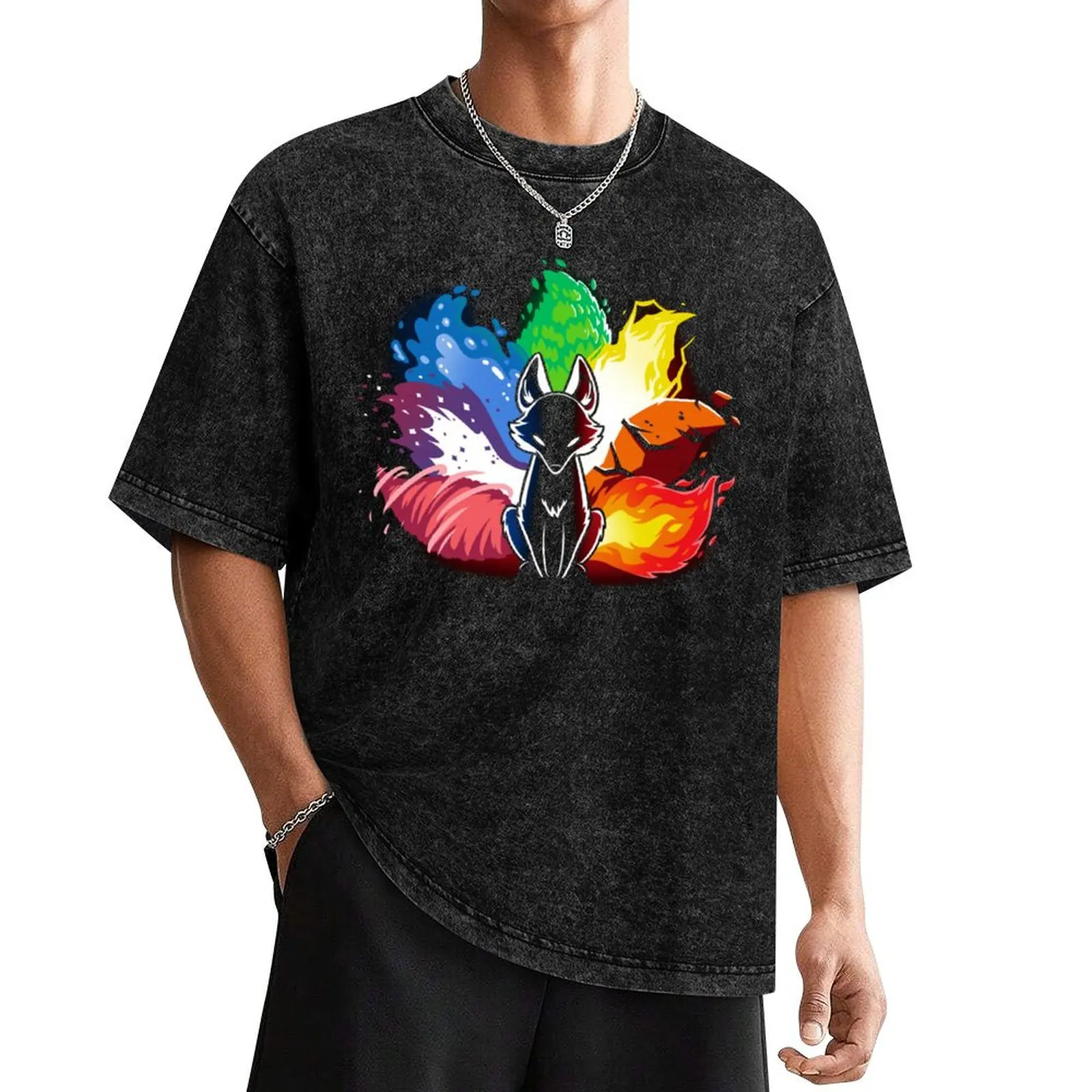 

Elemental Kitsune T-Shirt anime figures sports fans men tshirt