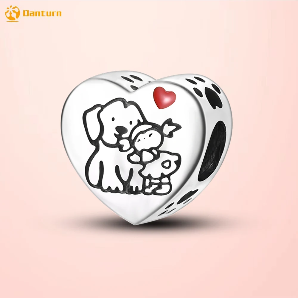 

Danturn серебряные бусины 925 пробы Cuddling Pets Charm fit оригинальные браслеты Pandora для женщин, ювелирные изделия, подарок